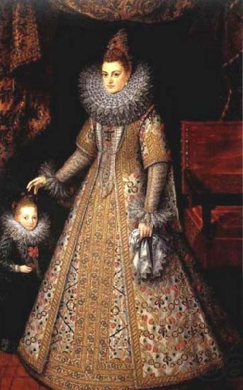 POURBUS, Frans the Younger Portrait of Isabella Clara Eugenia of Austria with her Dwarf Norge oil painting art